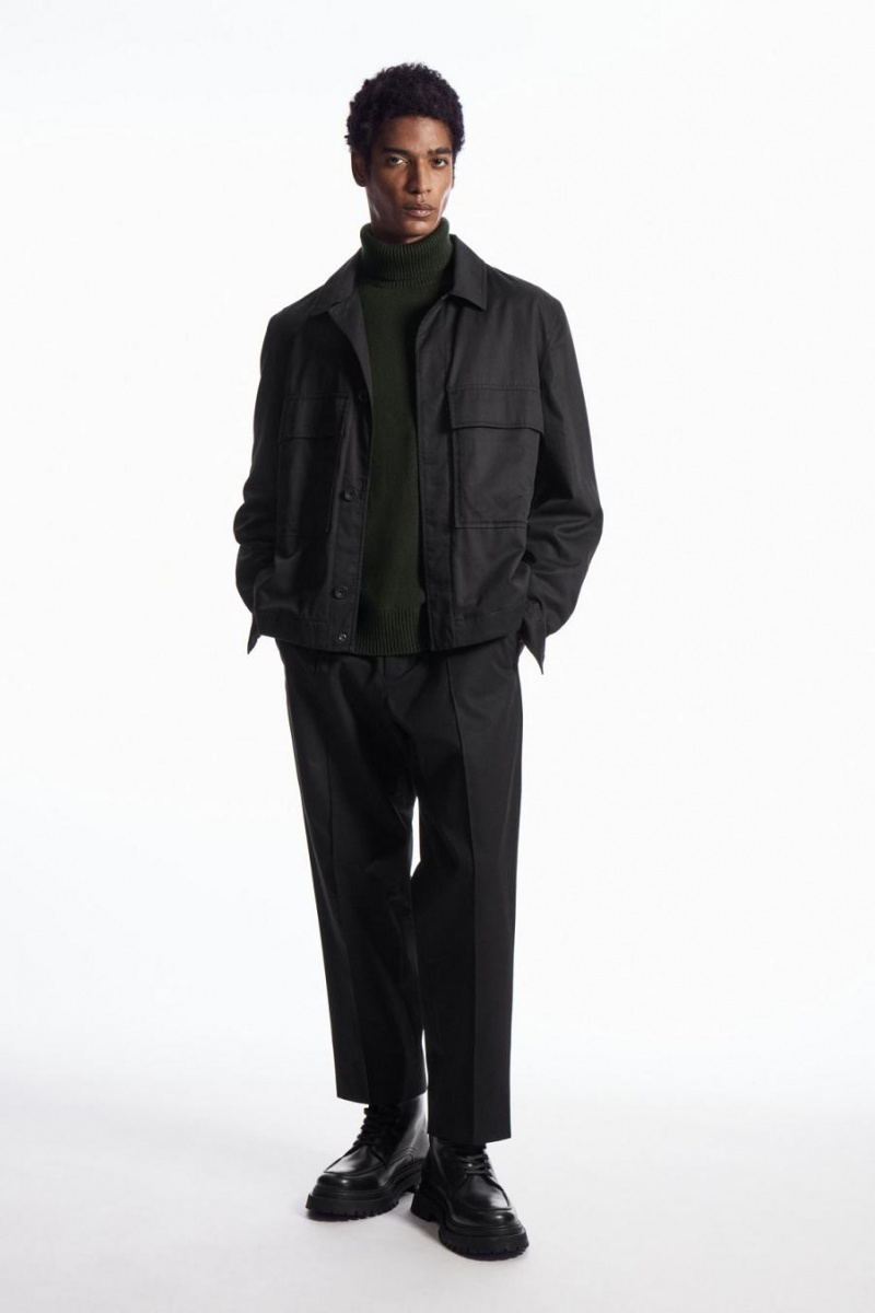 COS Gyapjú-cashmere Turtleneck Jumpers Férfi Sötétkhaki | BGZ-472568