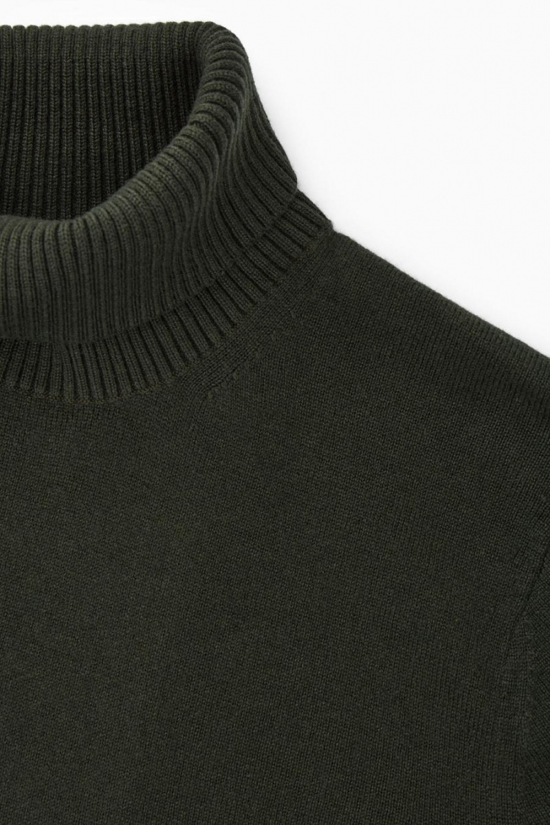 COS Gyapjú-cashmere Turtleneck Jumpers Férfi Sötétkhaki | BGZ-472568