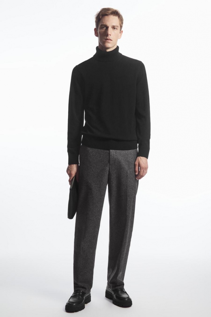 COS Gyapjú-cashmere Turtleneck Jumpers Férfi Fekete | ZQH-423957