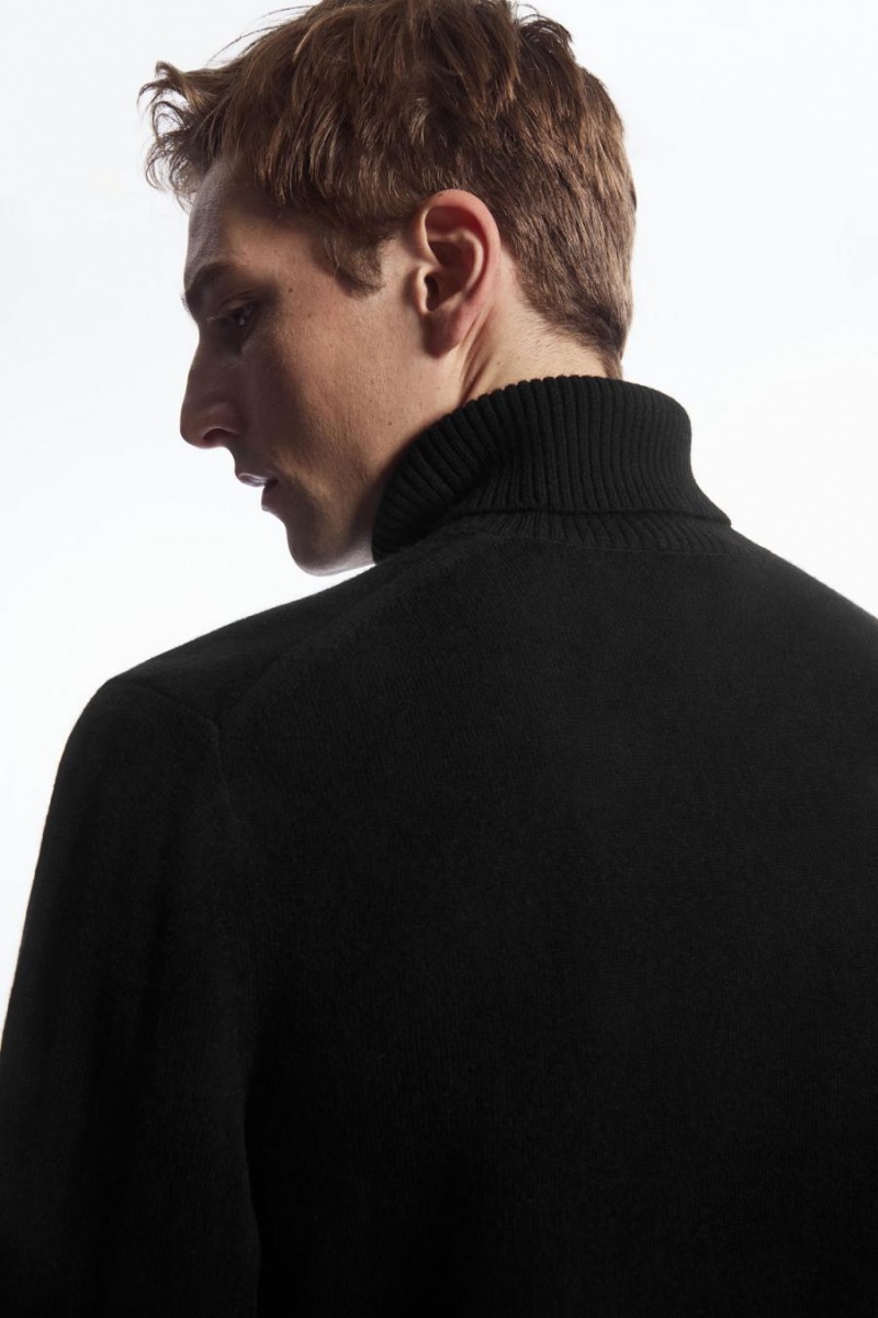 COS Gyapjú-cashmere Turtleneck Jumpers Férfi Fekete | ZQH-423957