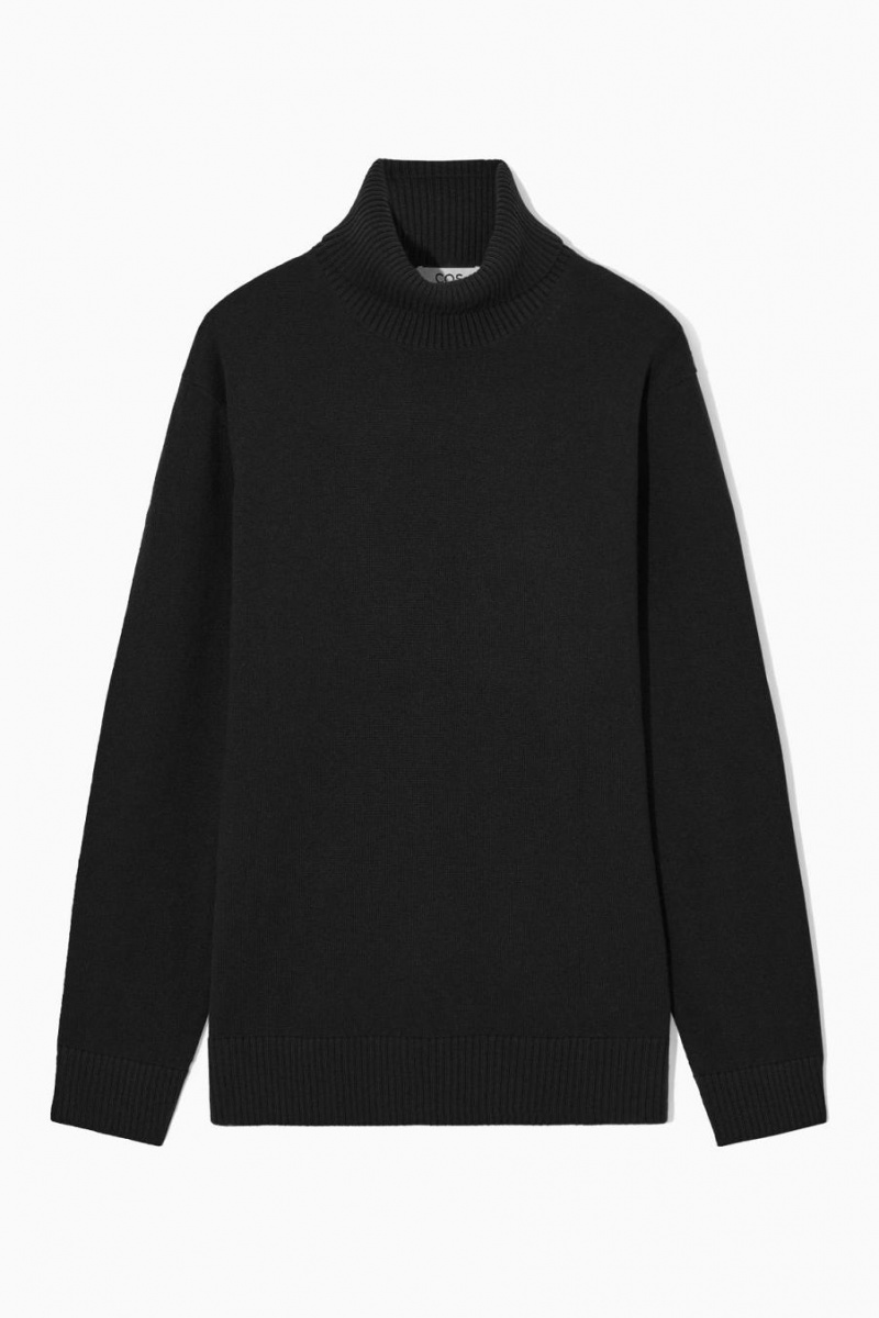 COS Gyapjú-cashmere Turtleneck Jumpers Férfi Fekete | ZQH-423957