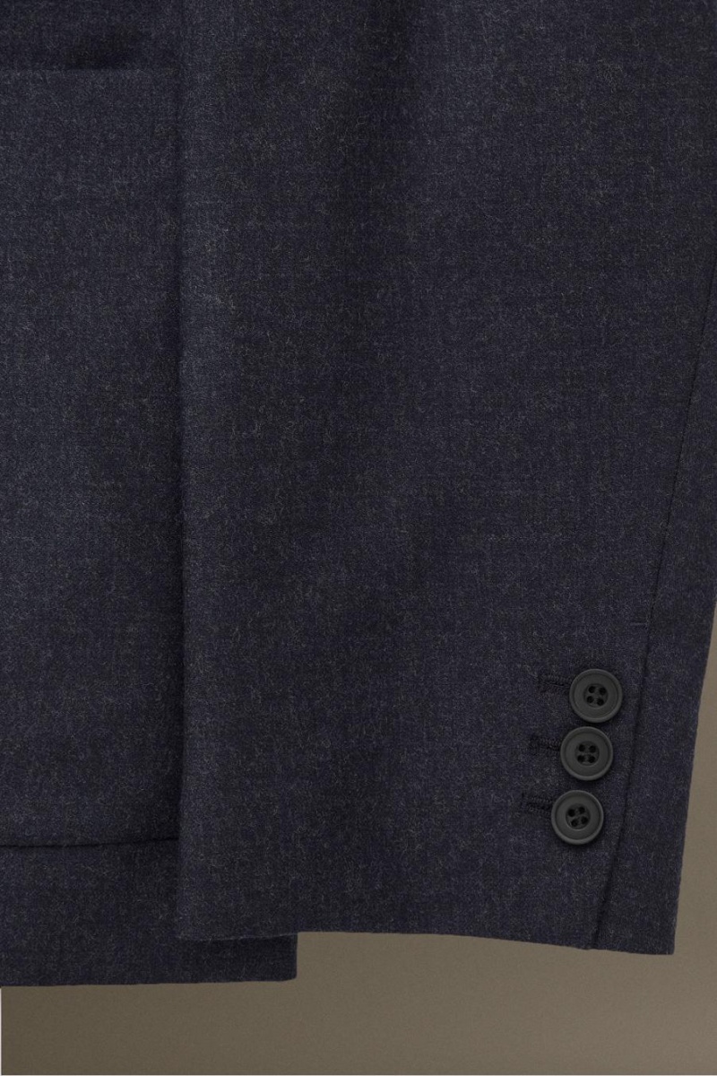 COS Gyapjú-flannel - Regular Blézer Férfi Sötétkék | YTE-512478
