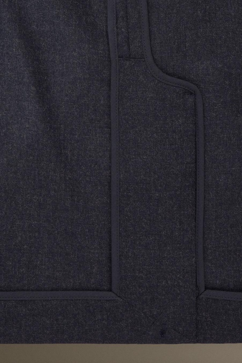 COS Gyapjú-flannel - Regular Blézer Férfi Sötétkék | YTE-512478