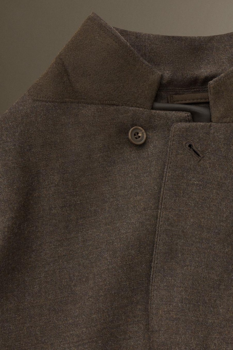 COS Gyapjú-flannel - Regular Blézer Férfi Sötétbarna | OKX-081639