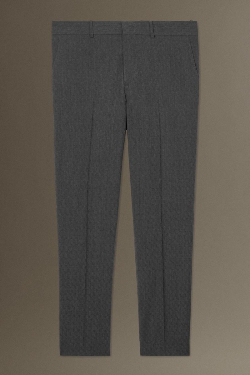 COS Gyapjú-jacquard - Slim Nadrág Férfi Szürke | OQP-079145