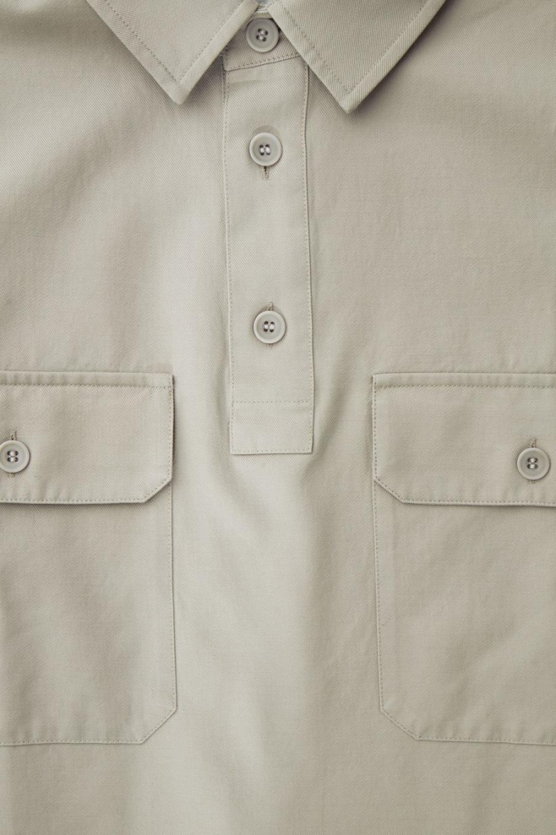 COS Half-placket Utility Ing Férfi Bézs | LNS-906374