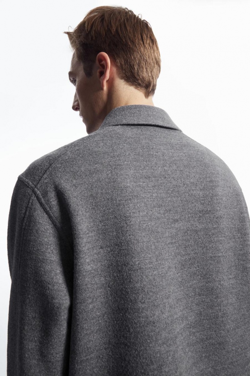 COS Half-zip Gyapjú-blend Jumpers Férfi Szürke | OBE-601845