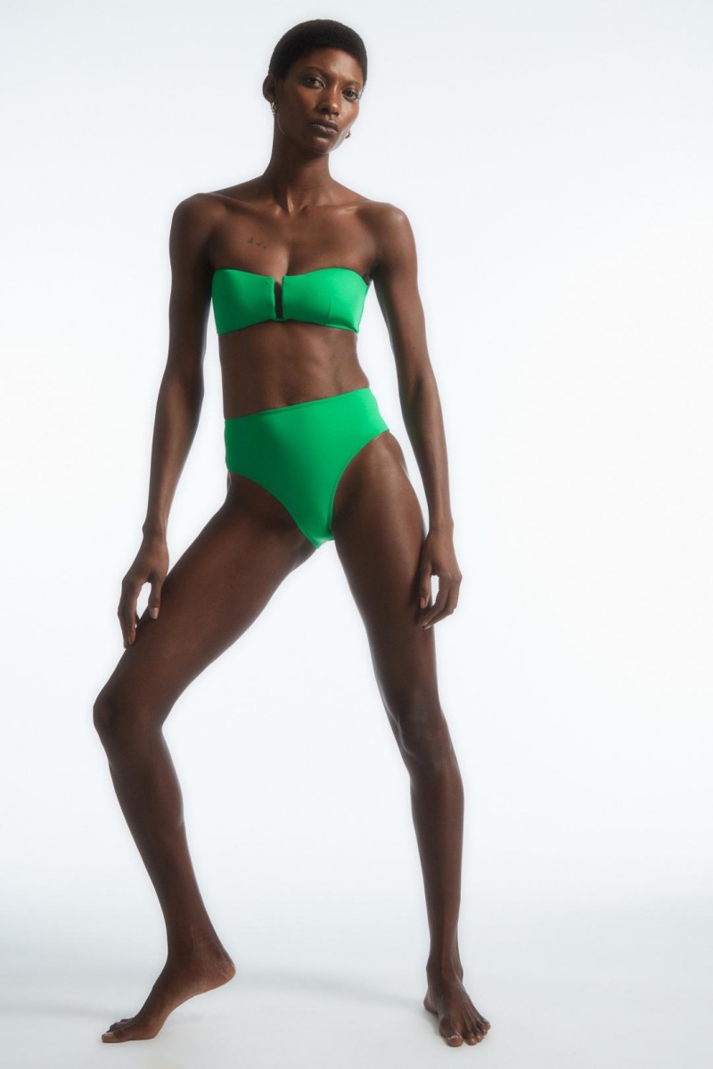 COS Halterneck Bandeau Bikini Top Úszóruhák Női Világos Zöld | WYI-701569