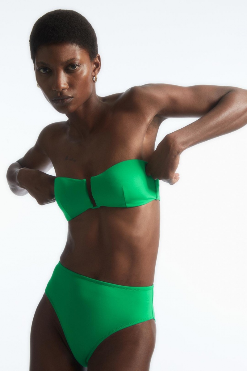 COS Halterneck Bandeau Bikini Top Úszóruhák Női Világos Zöld | WYI-701569