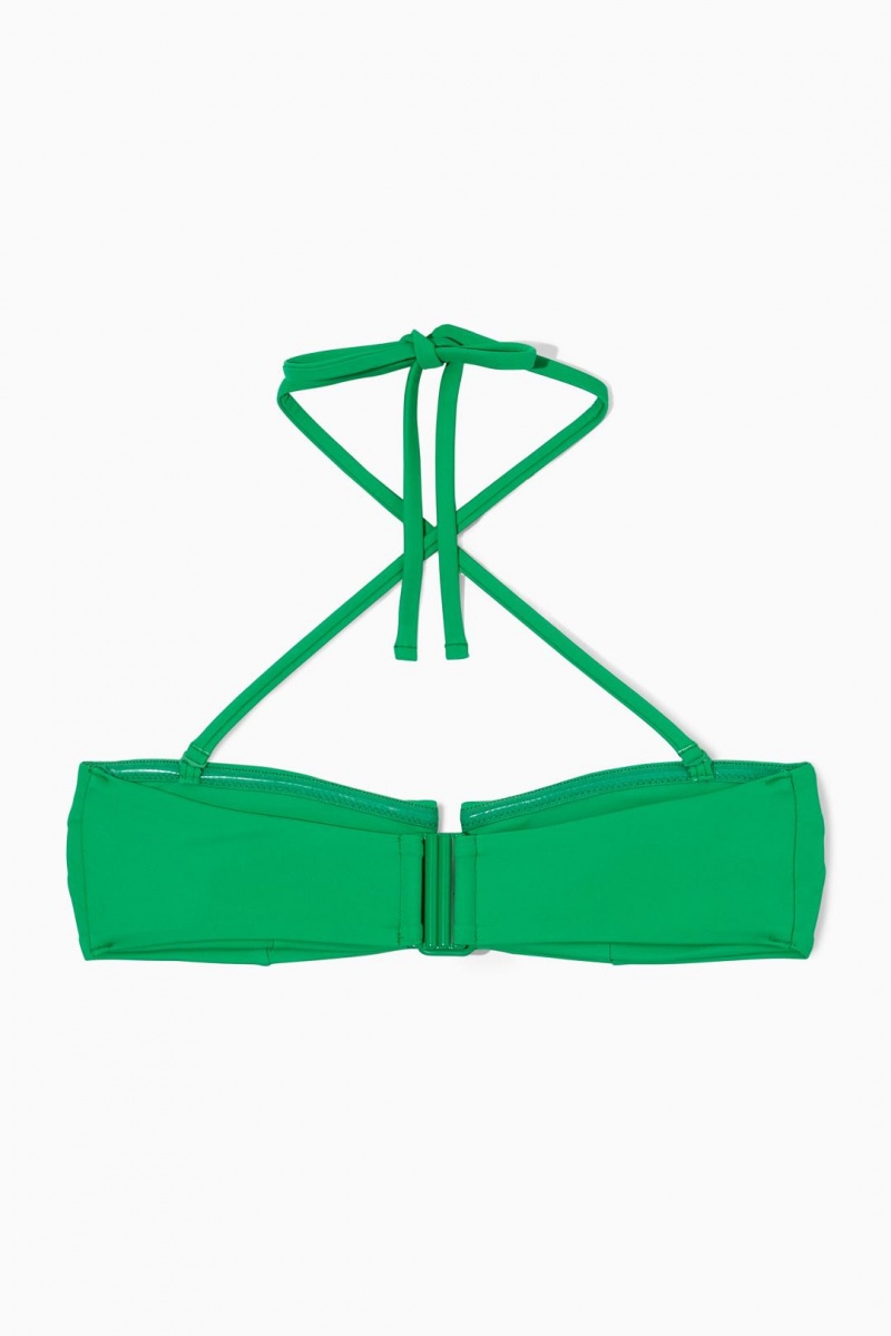 COS Halterneck Bandeau Bikini Top Úszóruhák Női Világos Zöld | WYI-701569