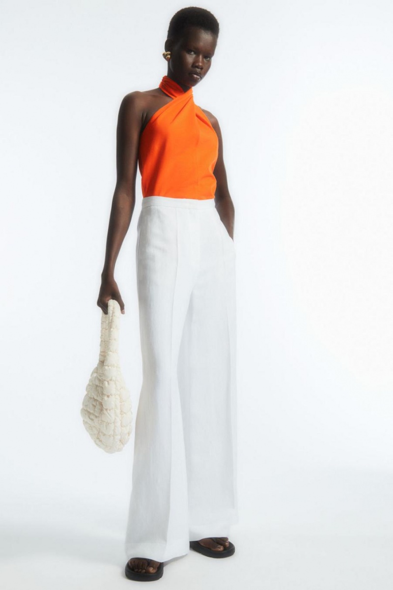 COS Halterneck Cropped Felső Női Narancssárga | BAN-836419