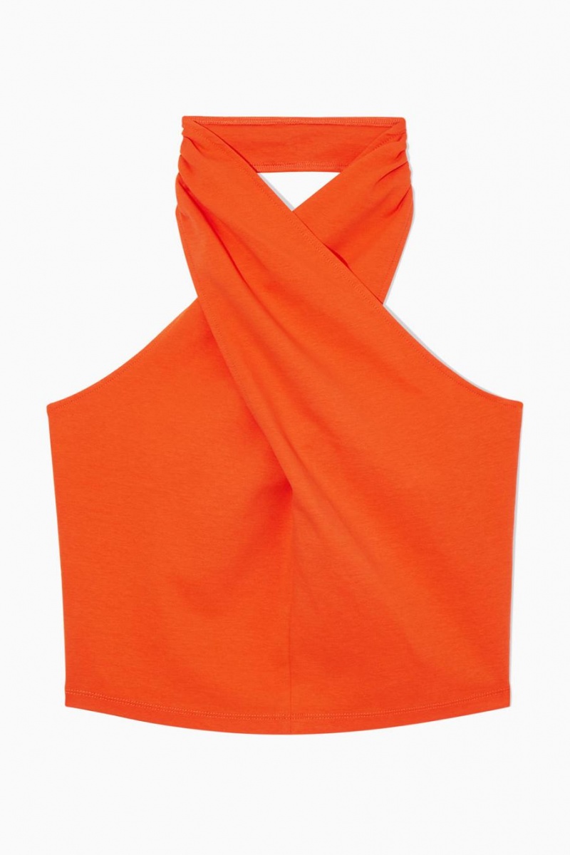 COS Halterneck Cropped Felső Női Narancssárga | BAN-836419