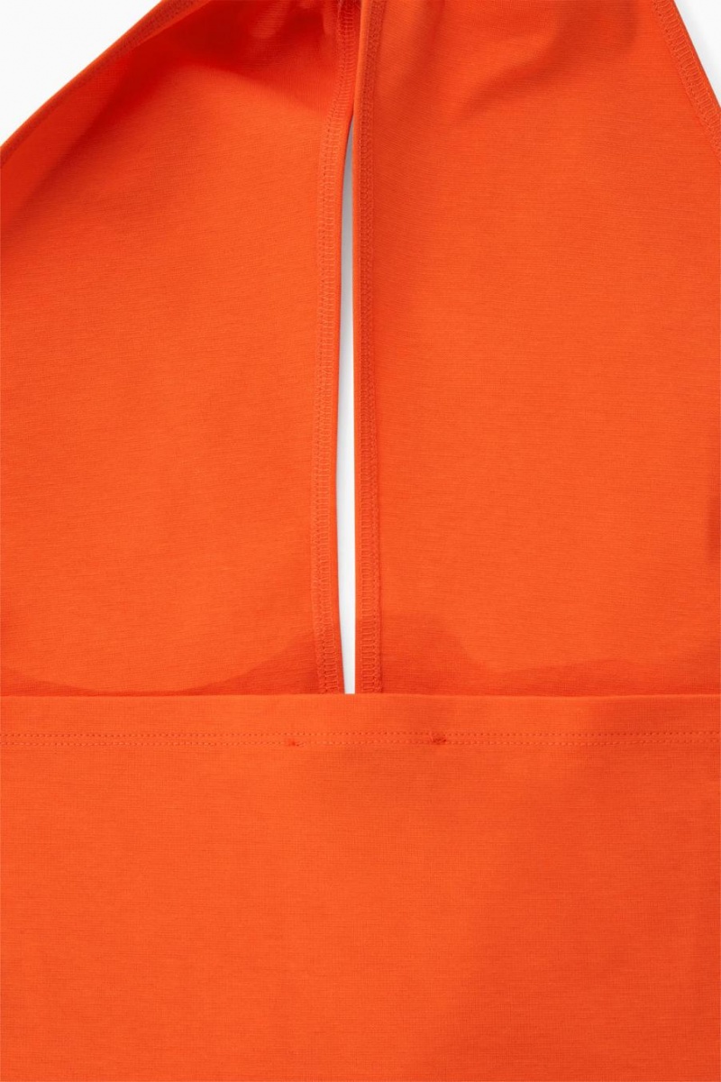 COS Halterneck Cropped Felső Női Narancssárga | BAN-836419