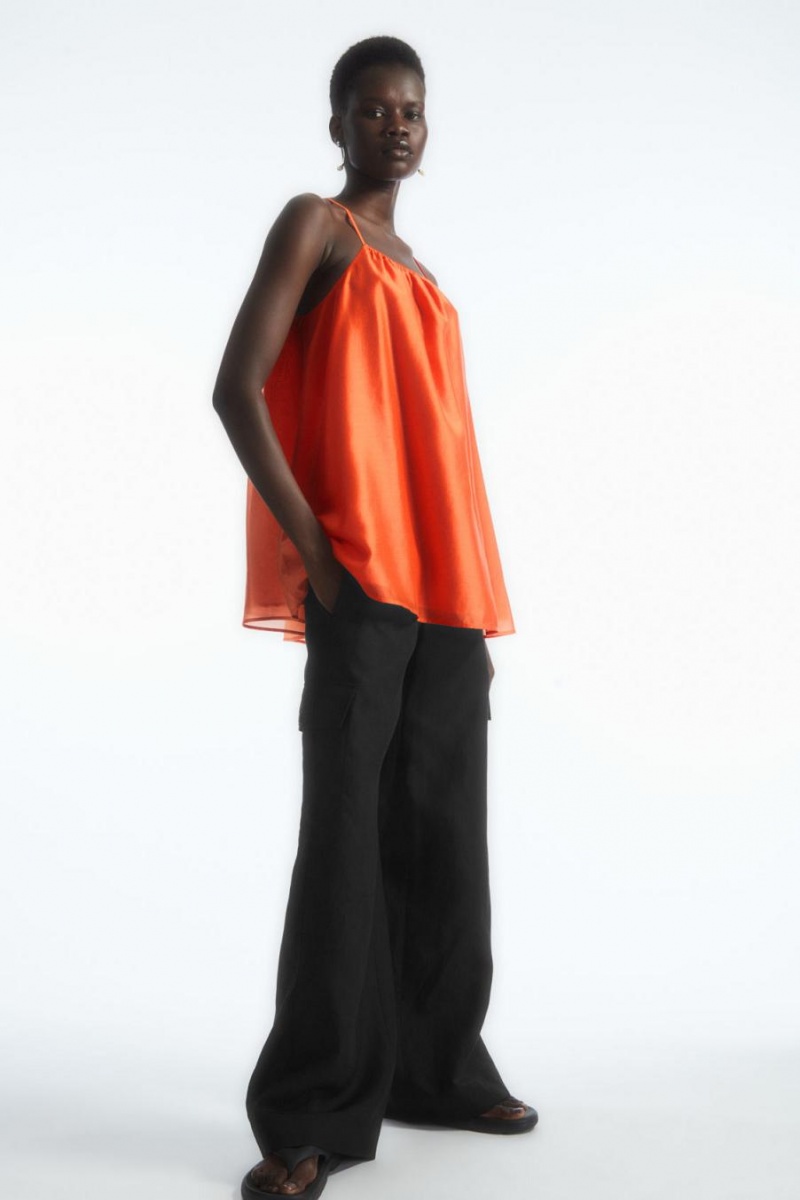 COS Halterneck Tunic-style Felső Női Világos Narancssárga | DPK-974186
