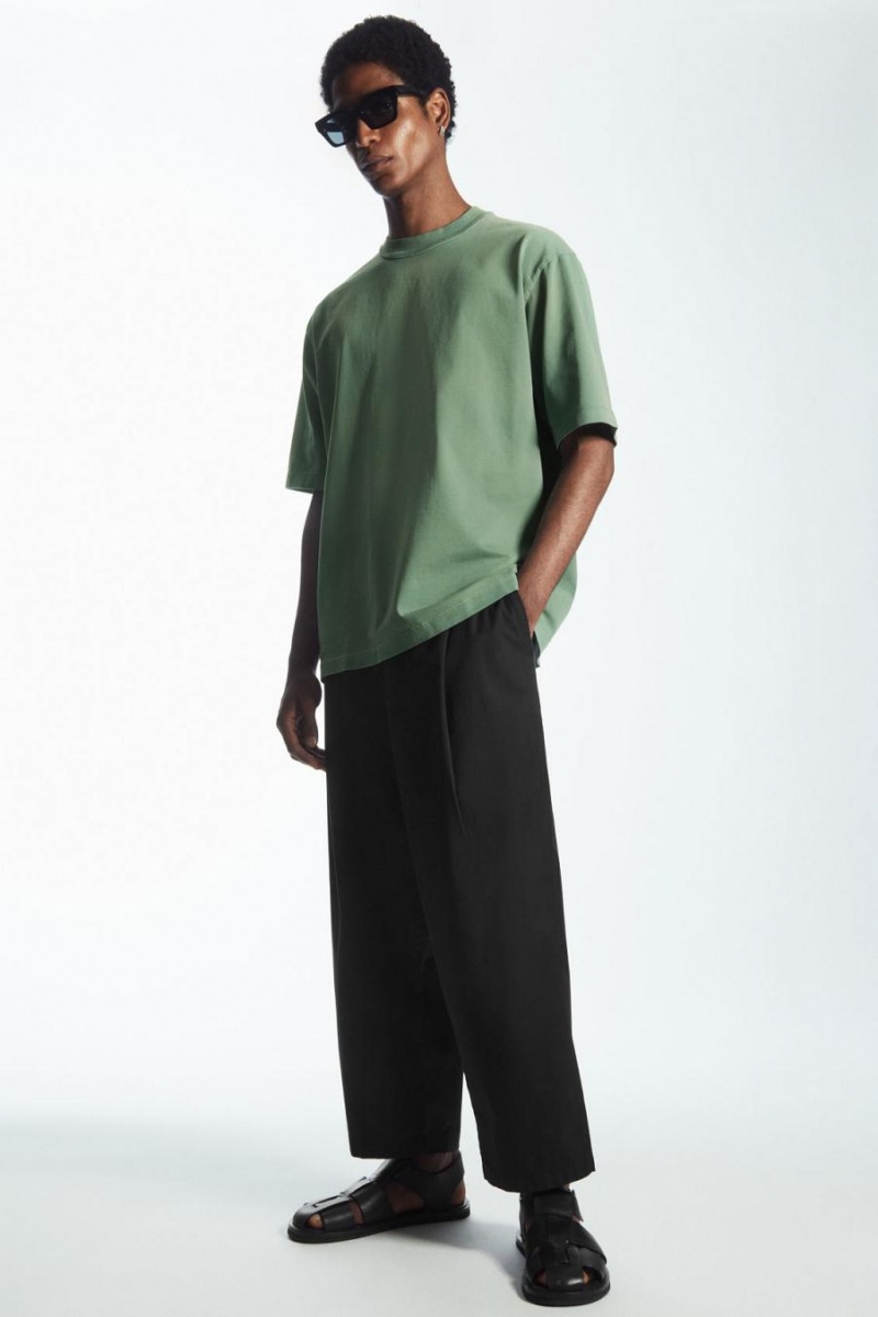 COS Heavyweight Mock-neck Póló Férfi Zöld | BQK-480352