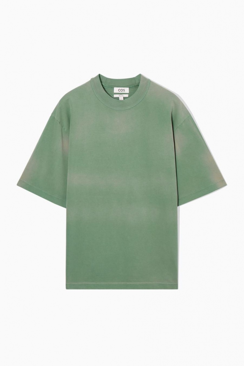 COS Heavyweight Mock-neck Póló Férfi Zöld | BQK-480352