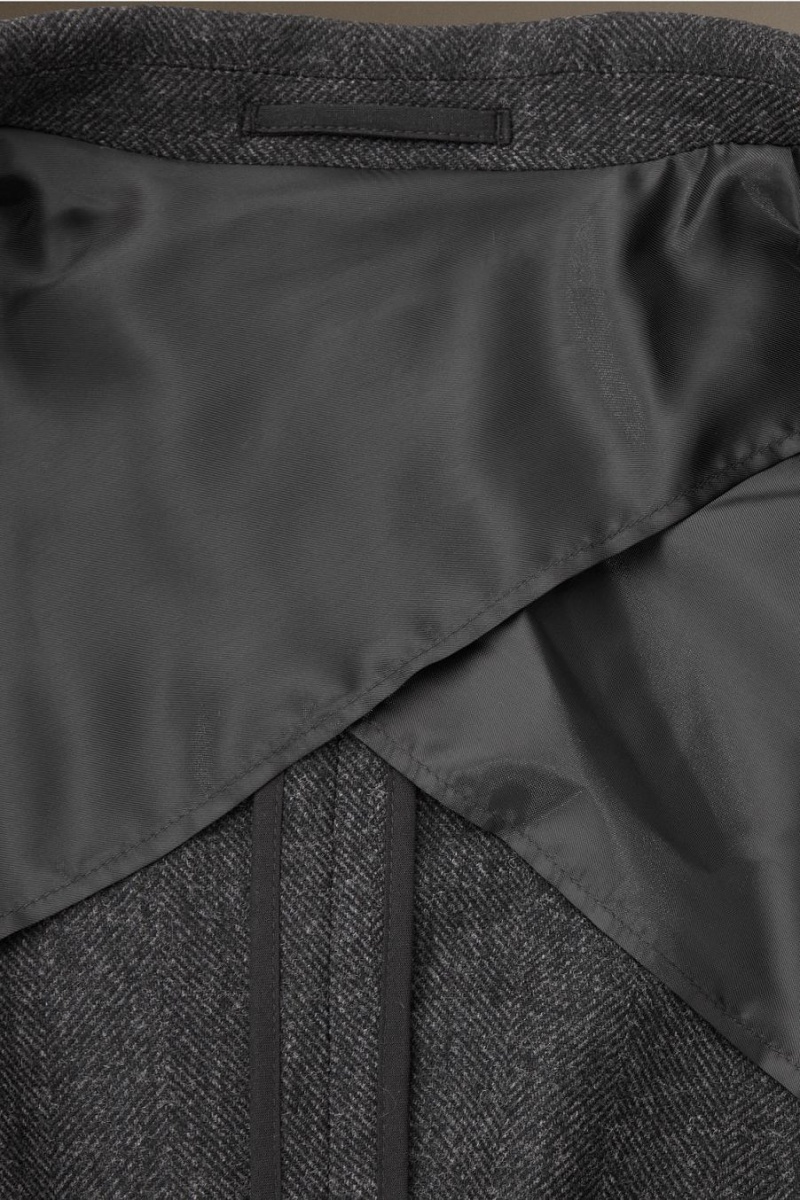 COS Herringbone Gyapjú - Regular Blézer Férfi Sötétszürke | BDI-892753
