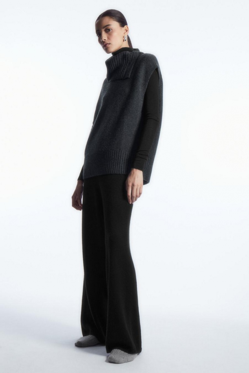COS High-neck Pure Cashmere Mellény Női Sötétszürke | GQR-687095