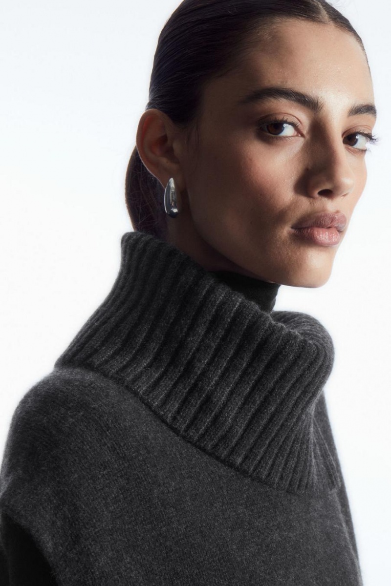 COS High-neck Pure Cashmere Mellény Női Sötétszürke | GQR-687095