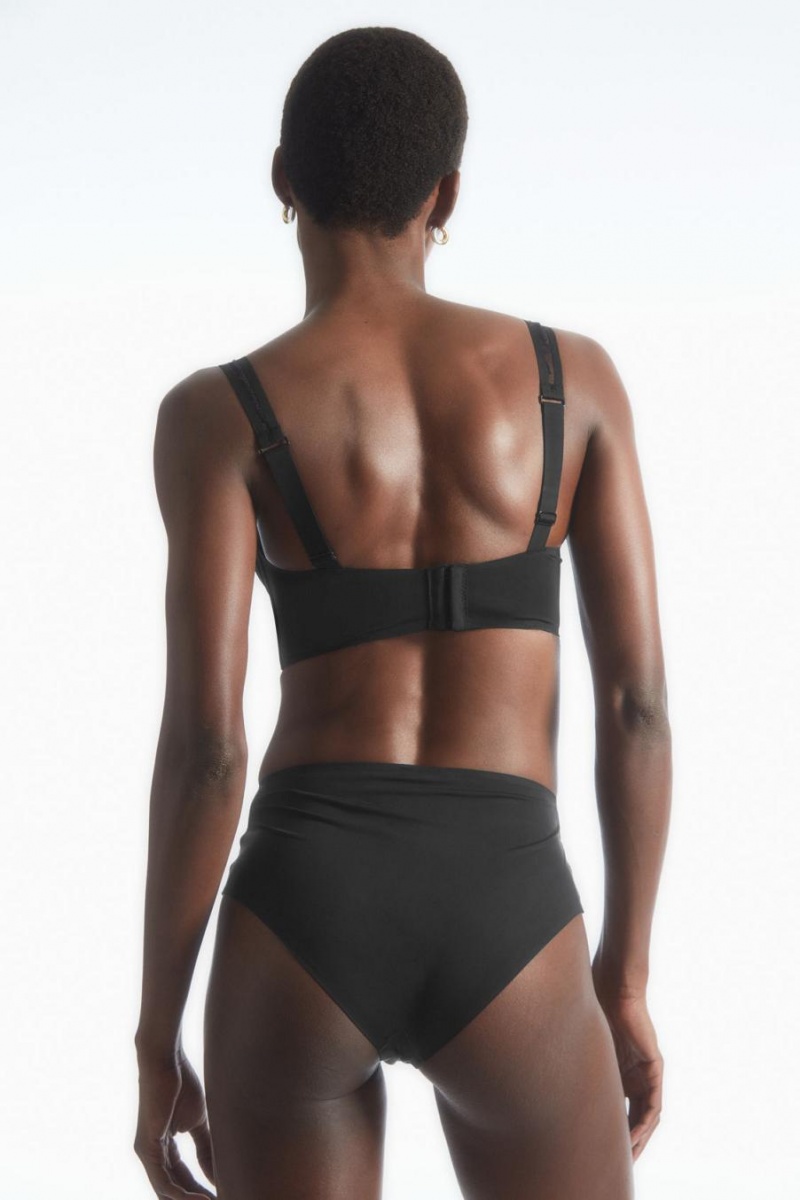COS High-waisted Csipke-panelled Rövidnadrágok Női Fekete | FTI-016239