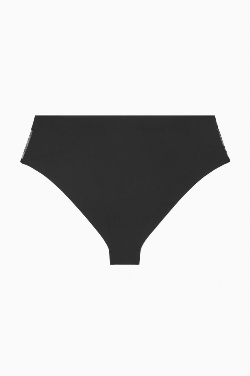 COS High-waisted Csipke-panelled Rövidnadrágok Női Fekete | FTI-016239
