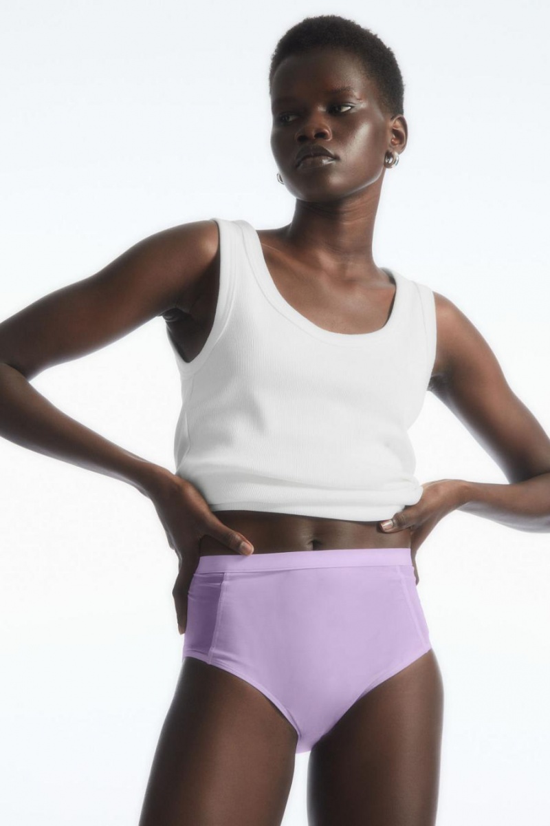 COS High-waisted Mesh-panel Rövidnadrágok Női Világos Lila | QWH-418762