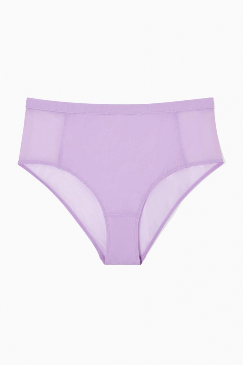 COS High-waisted Mesh-panel Rövidnadrágok Női Világos Lila | QWH-418762
