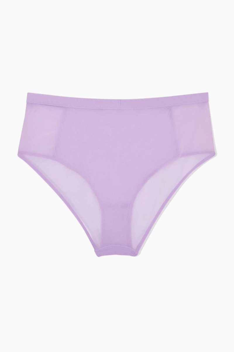 COS High-waisted Mesh-panel Rövidnadrágok Női Világos Lila | QWH-418762