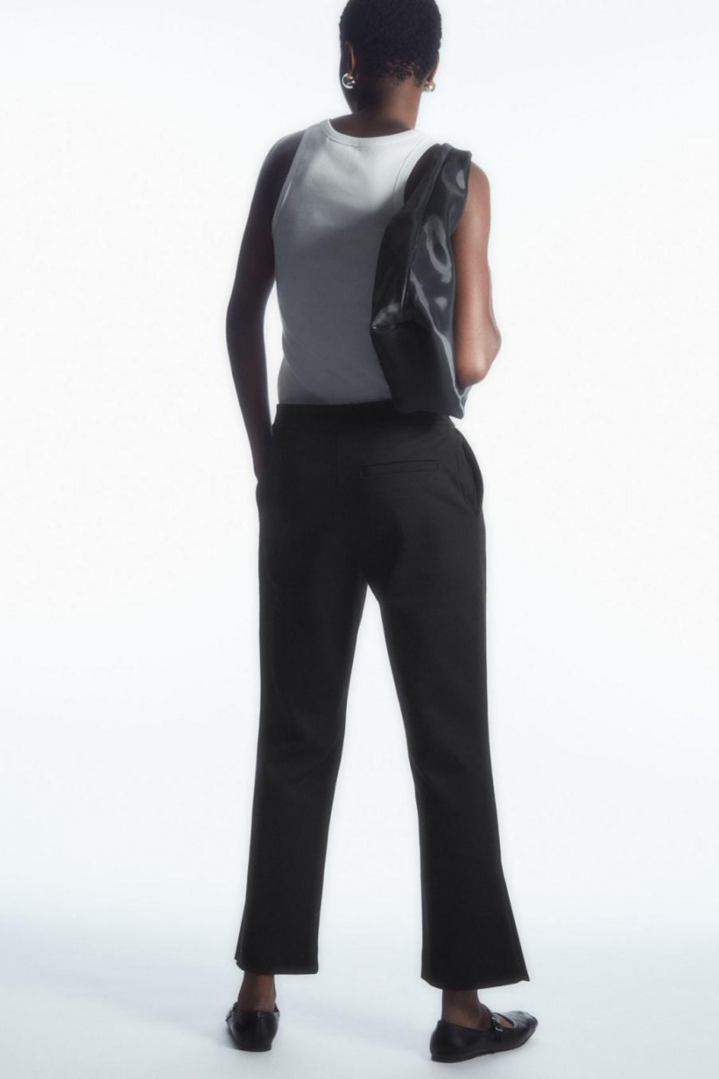 COS High-waisted Pintucked Nadrág Női Fekete | VQT-679815