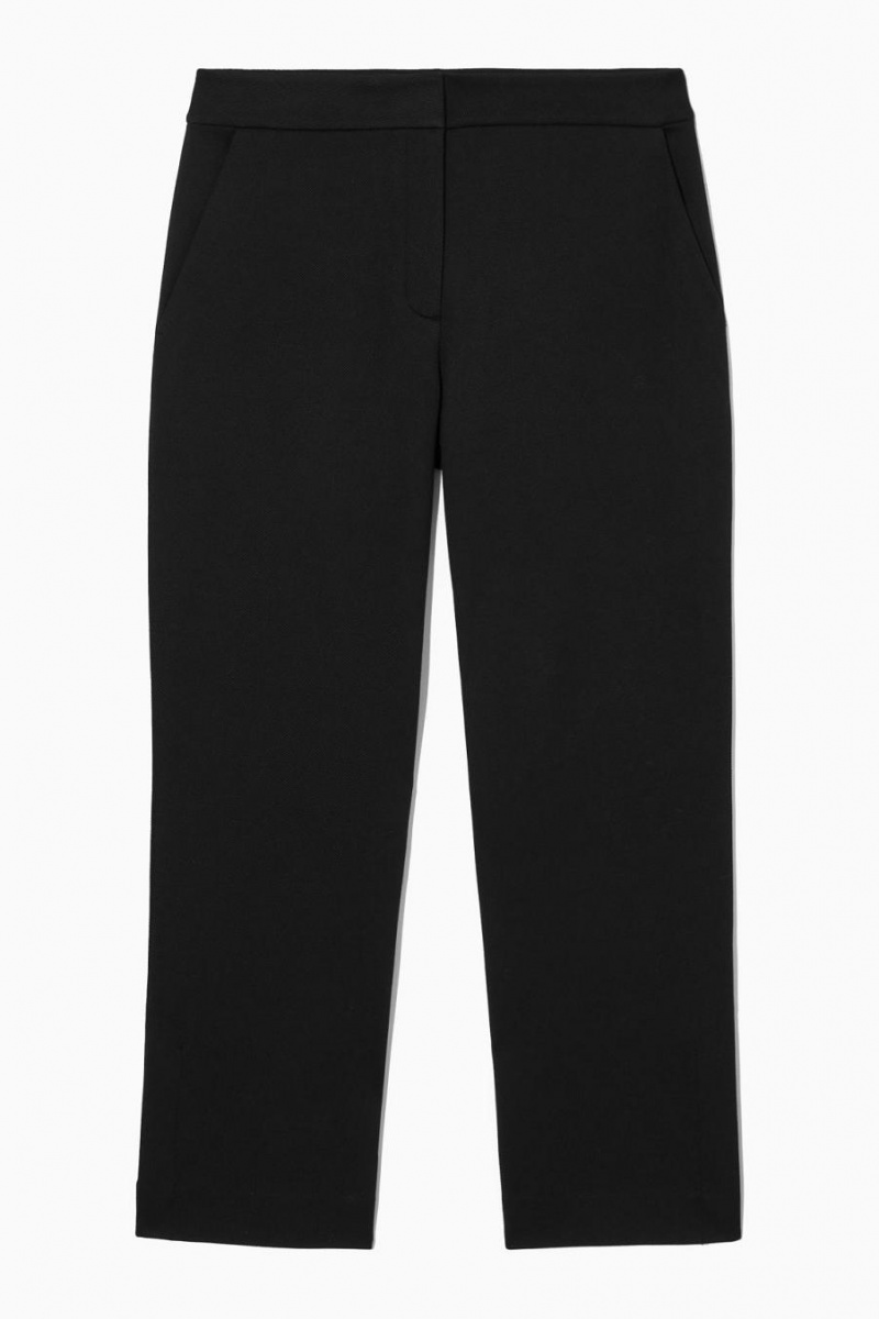 COS High-waisted Pintucked Nadrág Női Fekete | VQT-679815