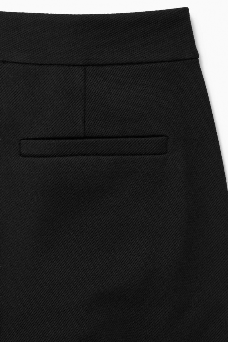 COS High-waisted Pintucked Nadrág Női Fekete | VQT-679815