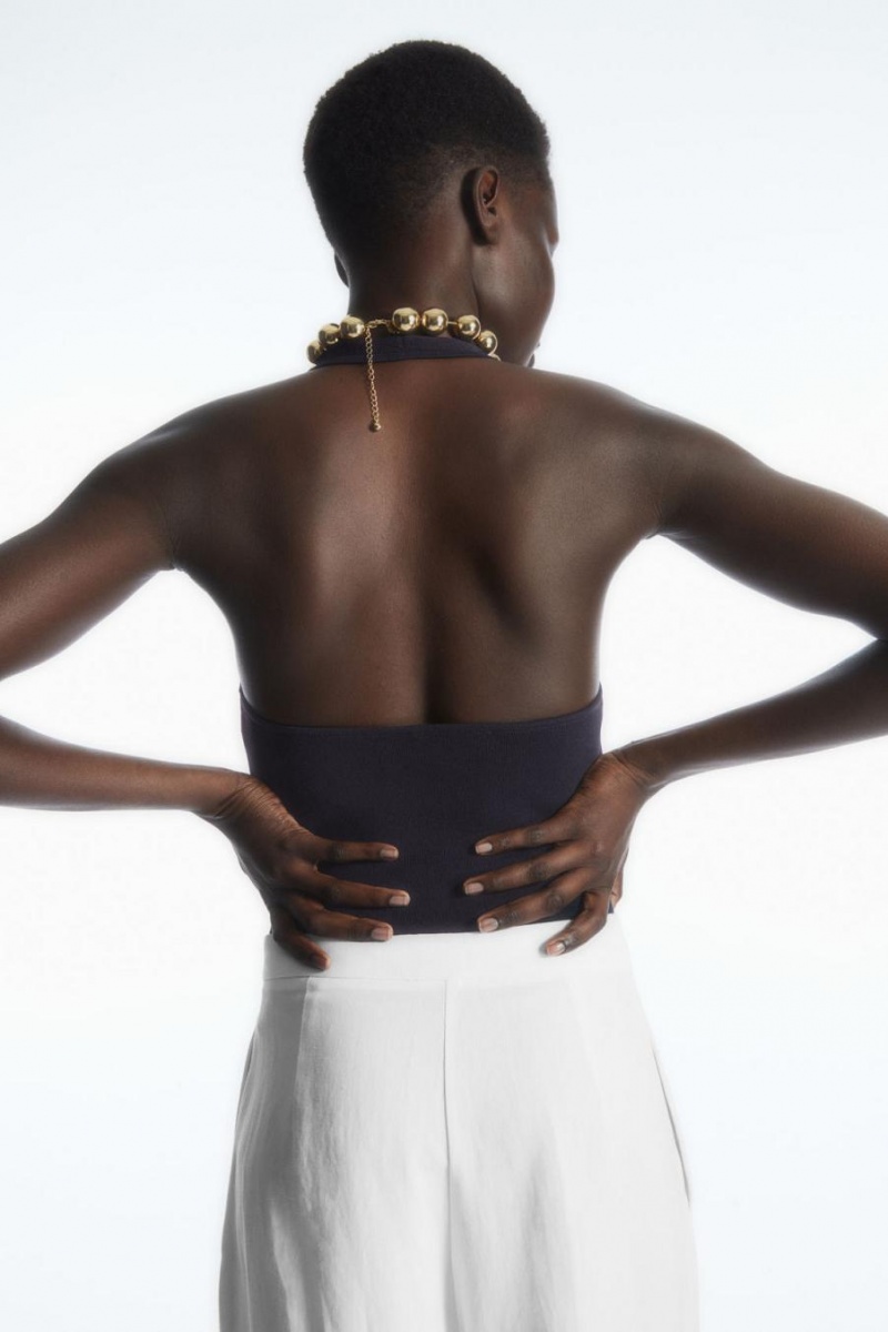 COS High-waisted Széles Cipő-leg Linen-blend Nadrág Női Fehér | RPL-602549