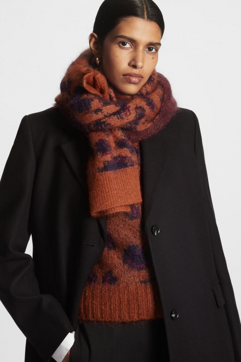 COS Jacquard Mohair Sál Női Barna | XTD-324180