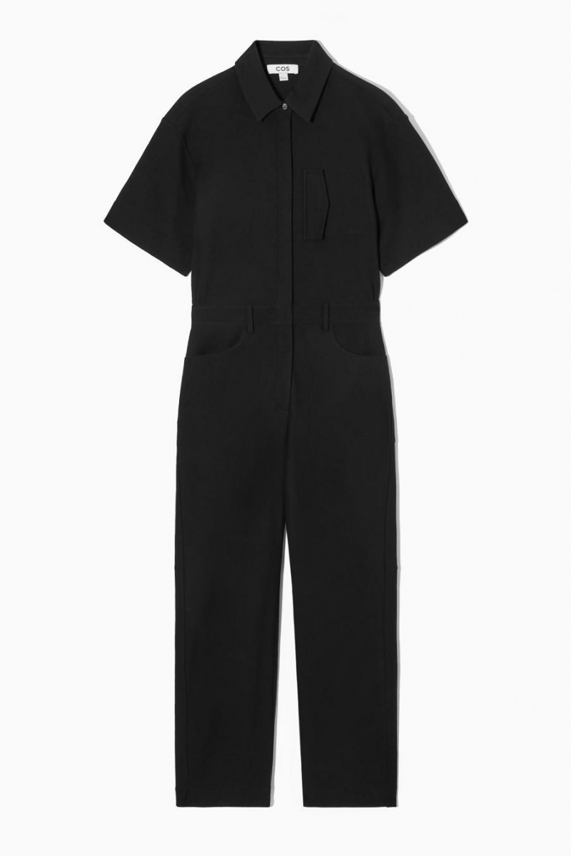 COS Jersey Utility Jumpsuit Női Fekete | PSB-480531