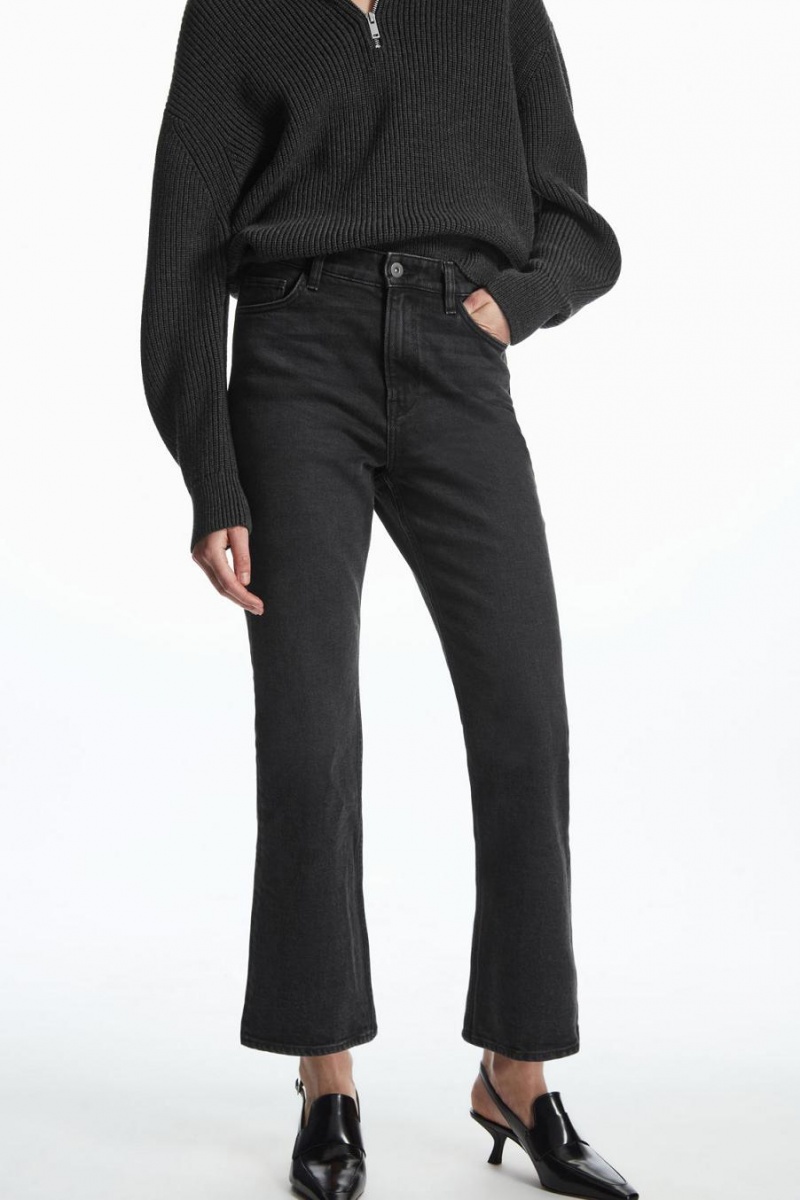 COS Kick-flare Ankle-length Farmernadrág Női Fekete | VGN-571694