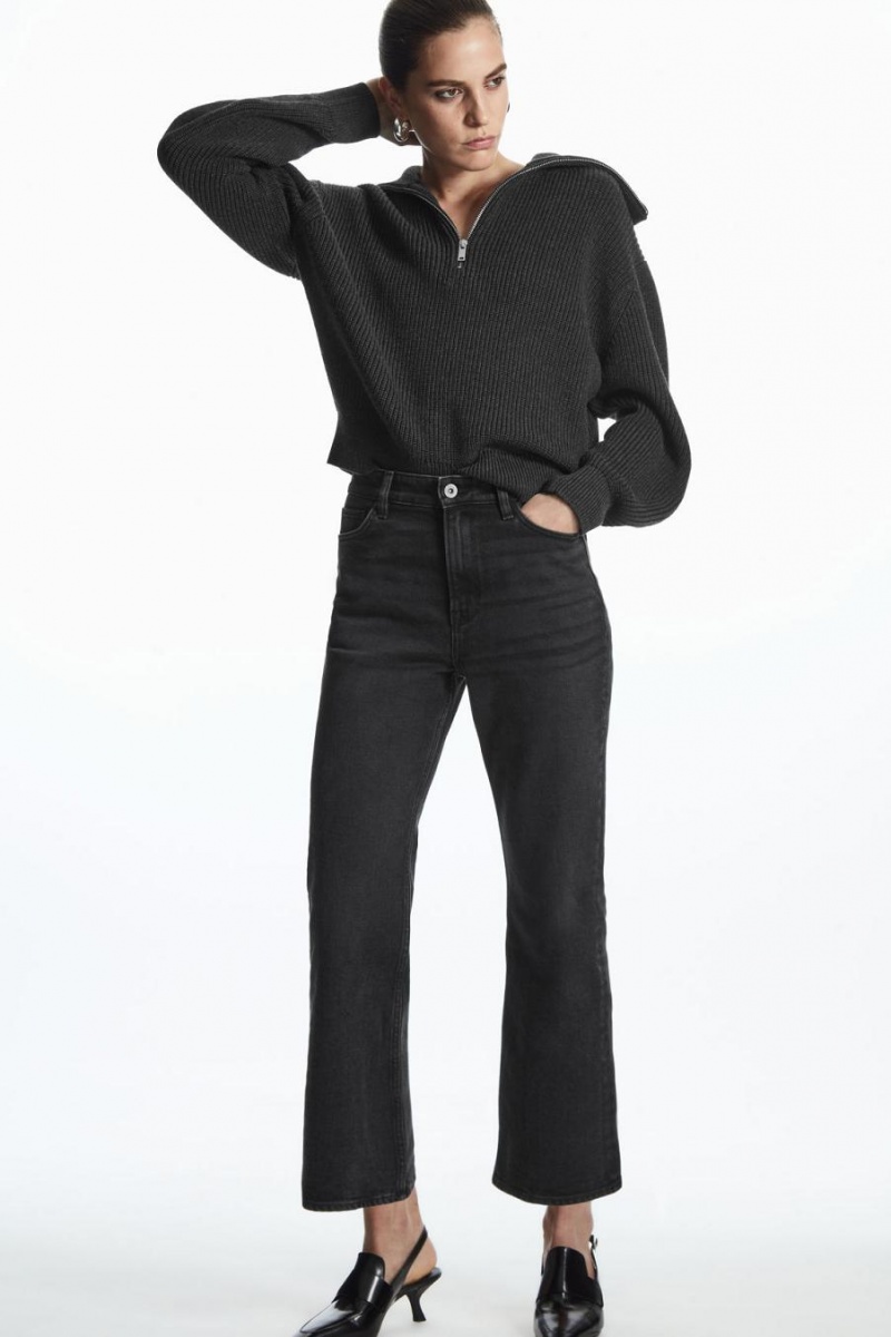COS Kick-flare Ankle-length Farmernadrág Női Fekete | VGN-571694