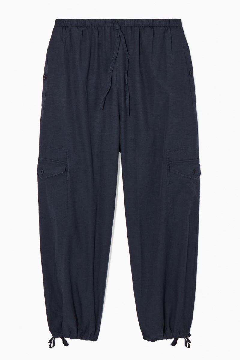 COS Könnyű Drawstring Cargo Nadrág Női Sötétkék | FBM-683425