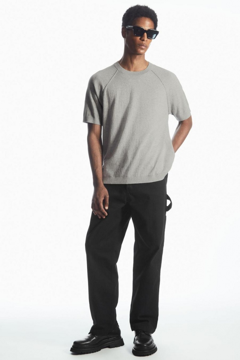 COS Kötött Cashmere-blend Póló Férfi Szürke | CEZ-082146