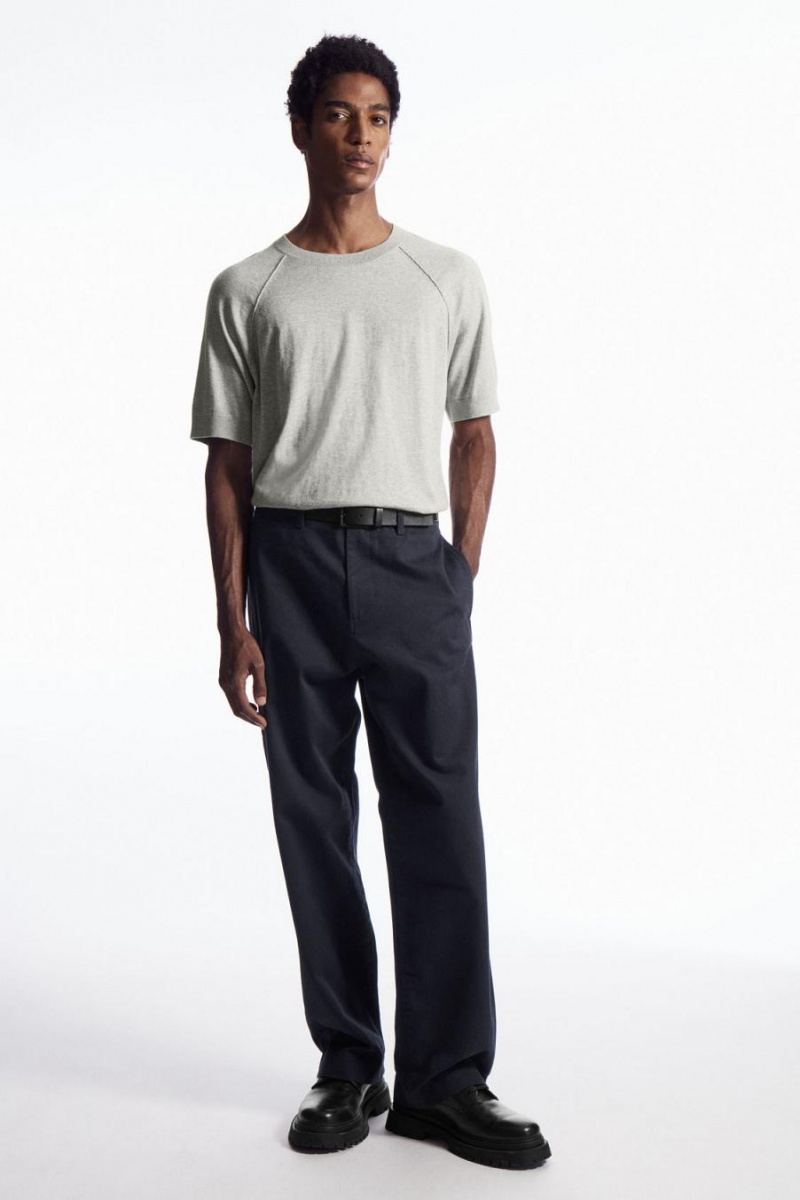COS Kötött Cashmere-blend Póló Férfi Szürke | CEZ-082146