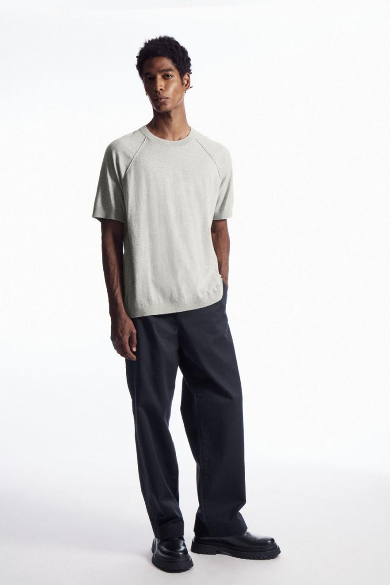 COS Kötött Cashmere-blend Póló Férfi Szürke | CEZ-082146