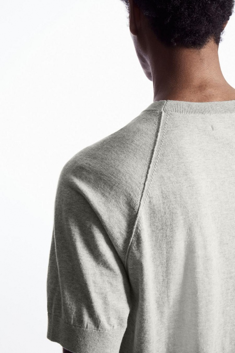 COS Kötött Cashmere-blend Póló Férfi Szürke | CEZ-082146