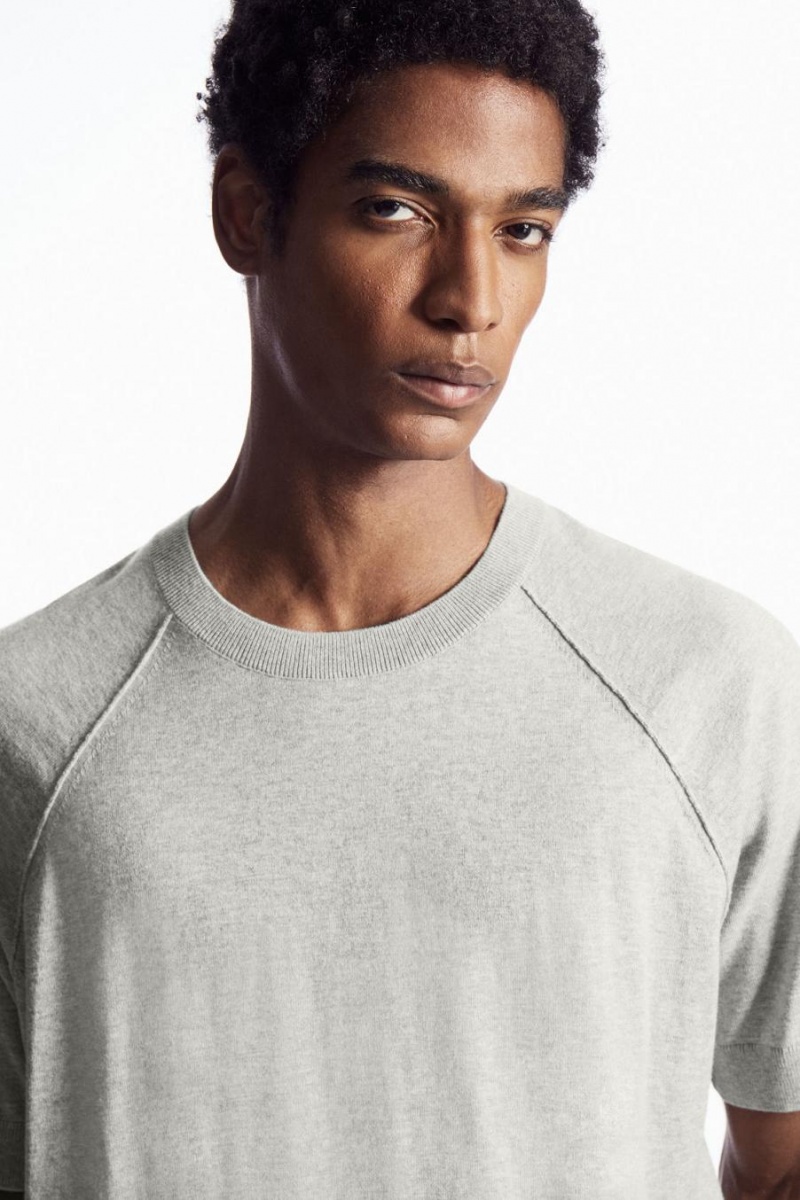 COS Kötött Cashmere-blend Póló Férfi Szürke | CEZ-082146