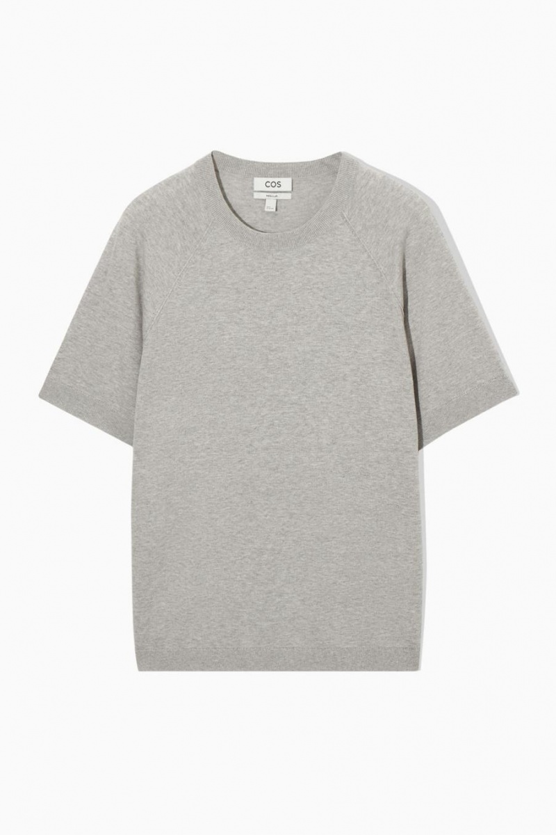 COS Kötött Cashmere-blend Póló Férfi Szürke | CEZ-082146