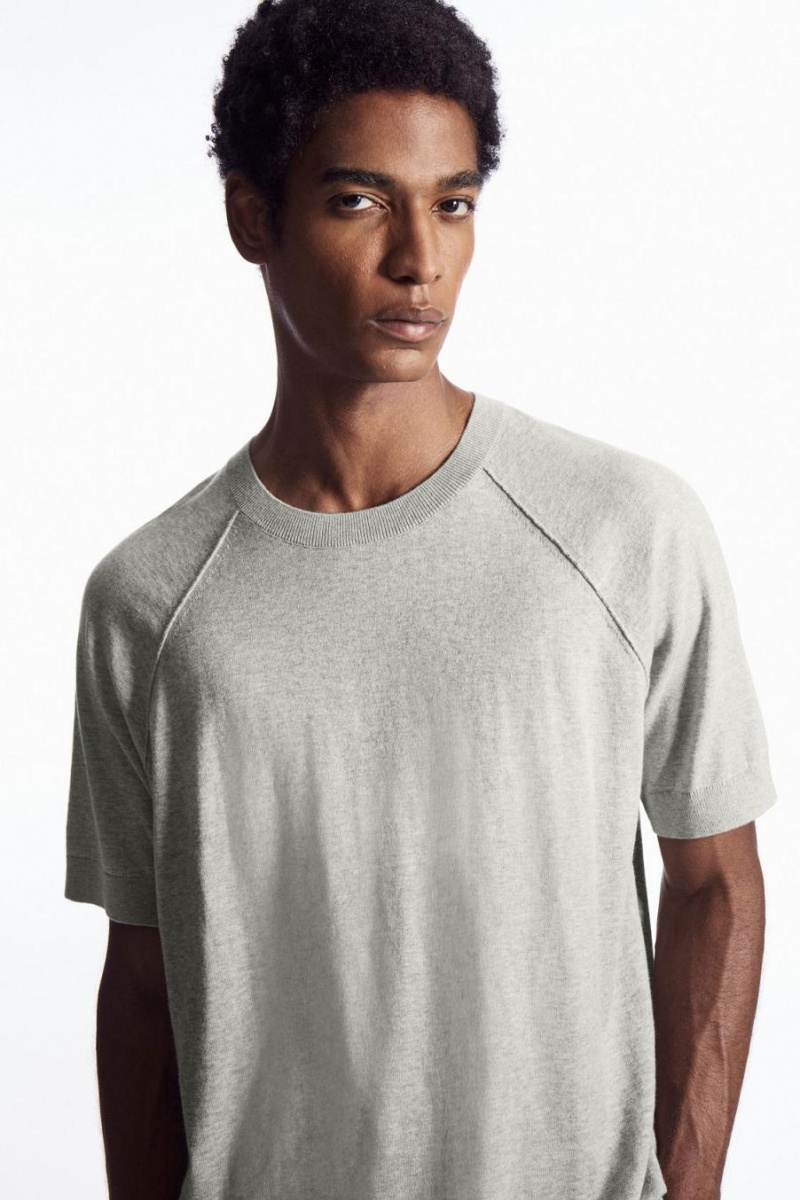 COS Kötött Cashmere-blend Póló Férfi Szürke | CEZ-082146
