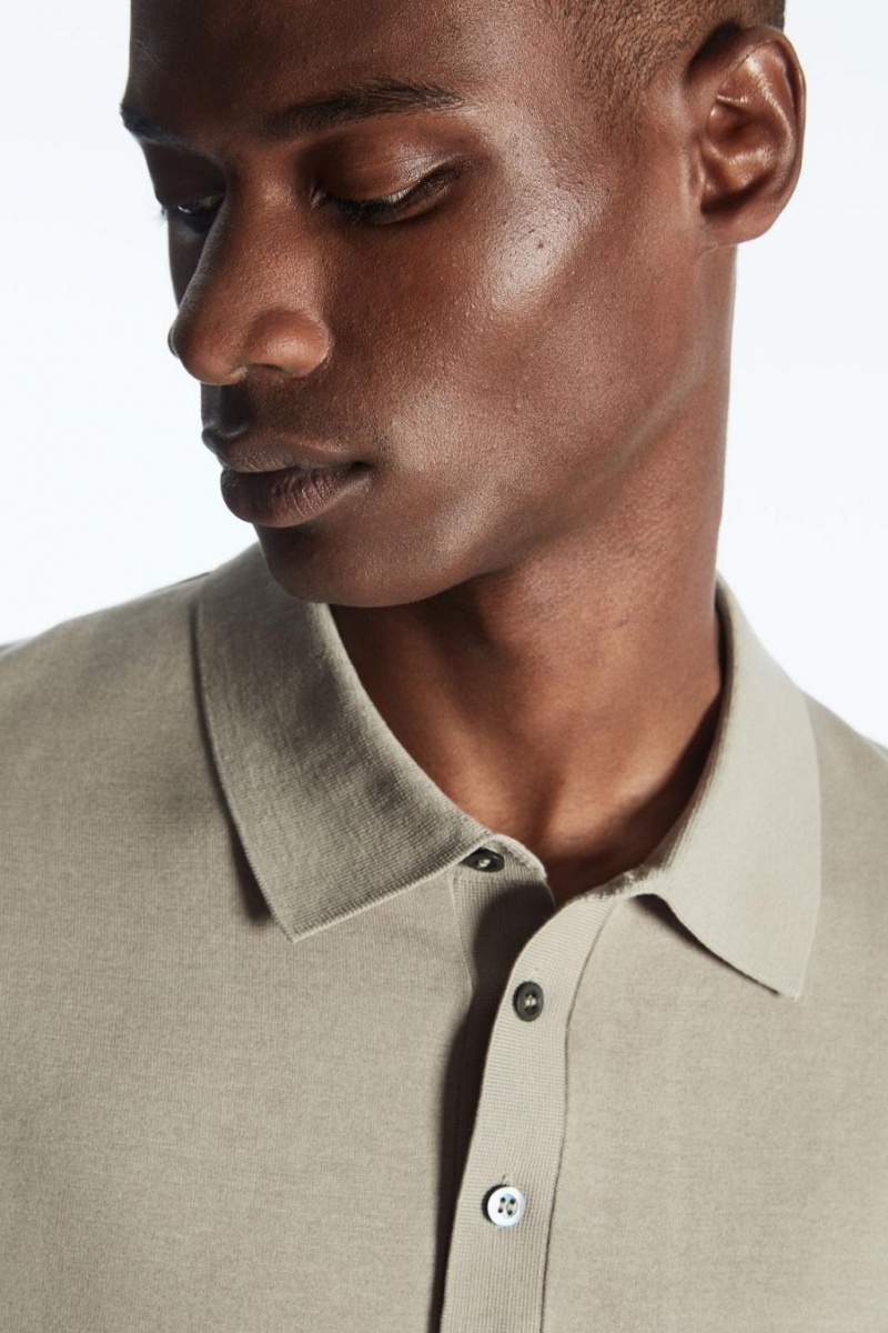 COS Kötött Silk Pólóing Férfi Szürke | RSD-063459