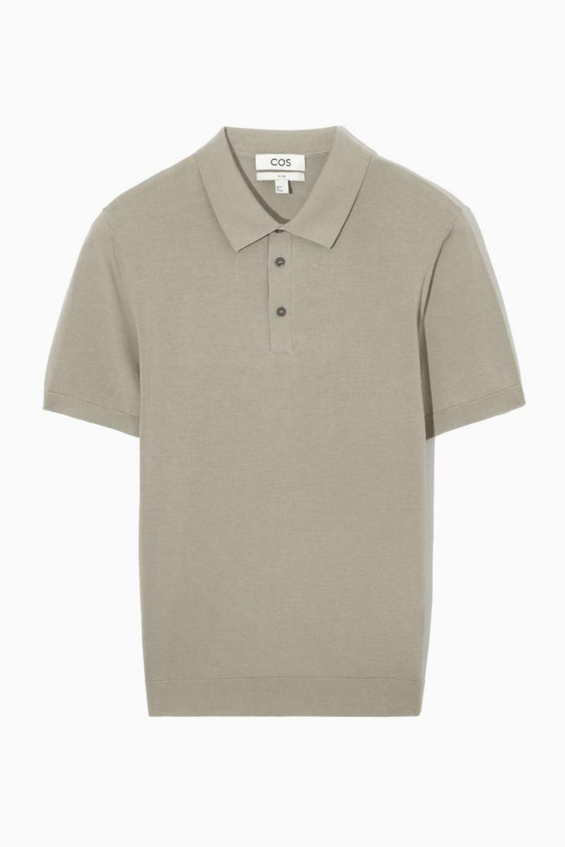 COS Kötött Silk Pólóing Férfi Szürke | RSD-063459