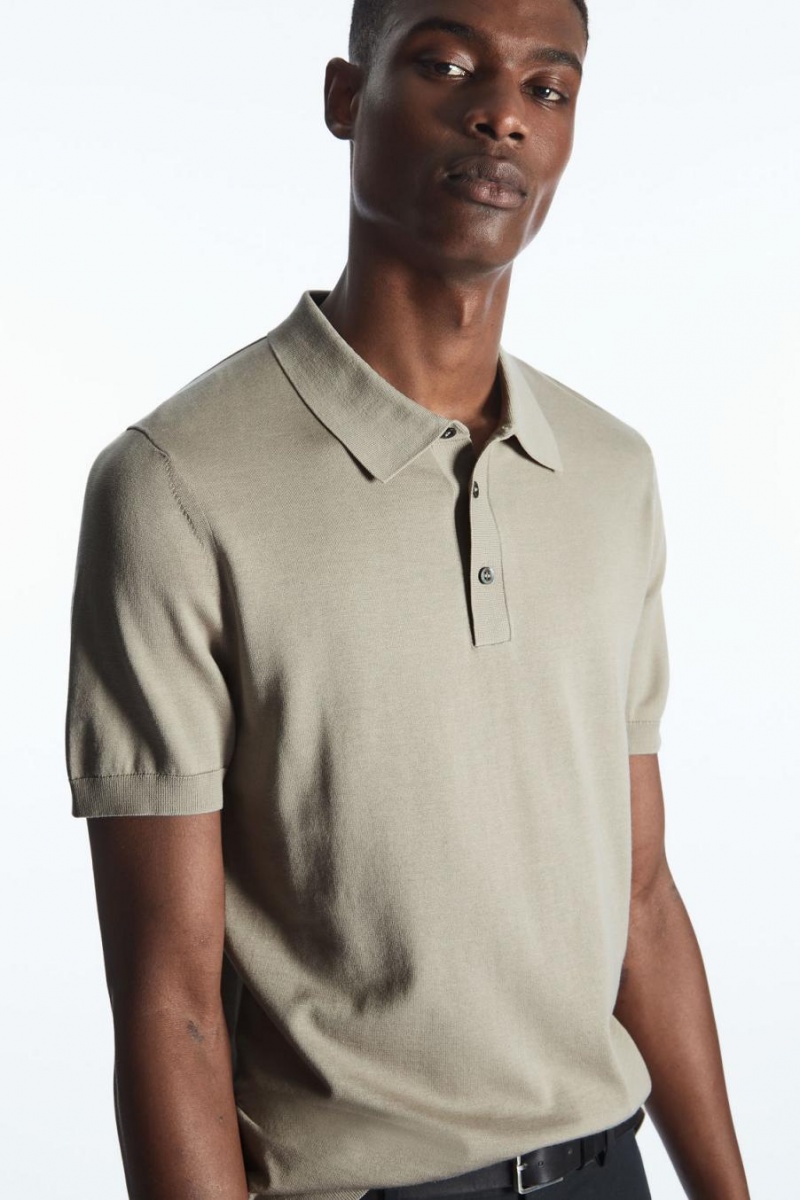 COS Kötött Silk Pólóing Férfi Szürke | RSD-063459