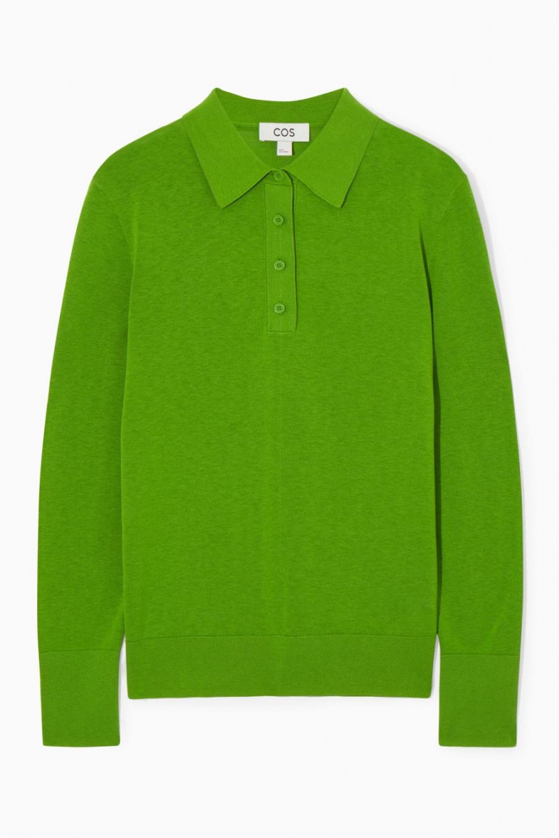 COS Kötött Silk-blend Pólóing Női Zöld | CRX-354287