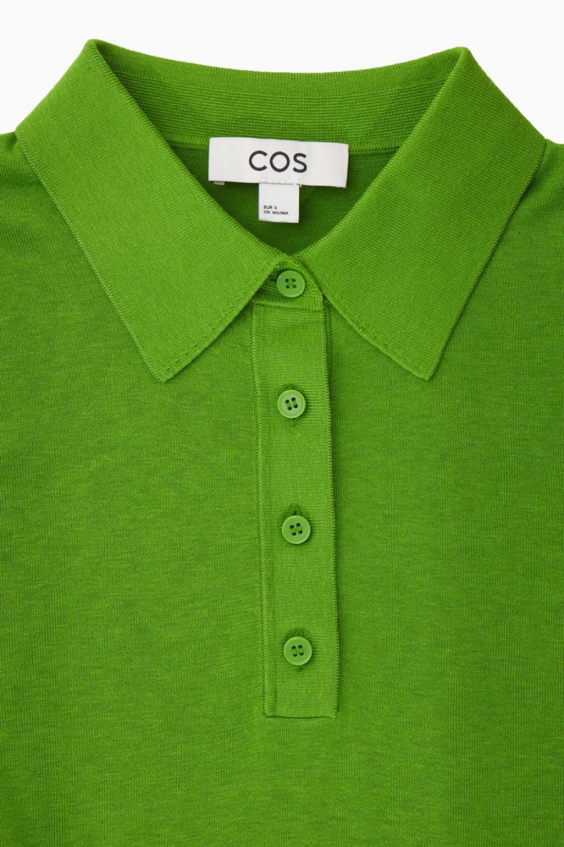 COS Kötött Silk-blend Pólóing Női Zöld | CRX-354287