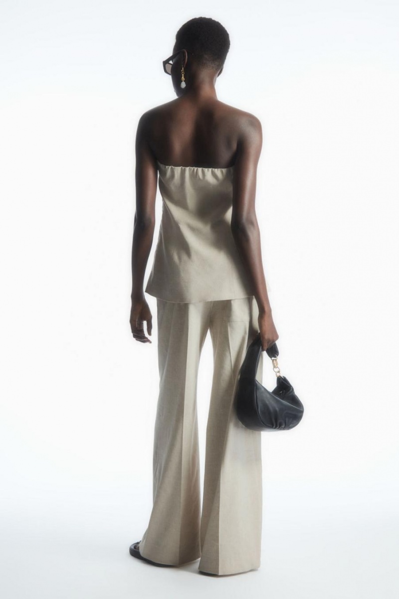 COS Linen Bustier Felső Női Szürke | OBY-962713